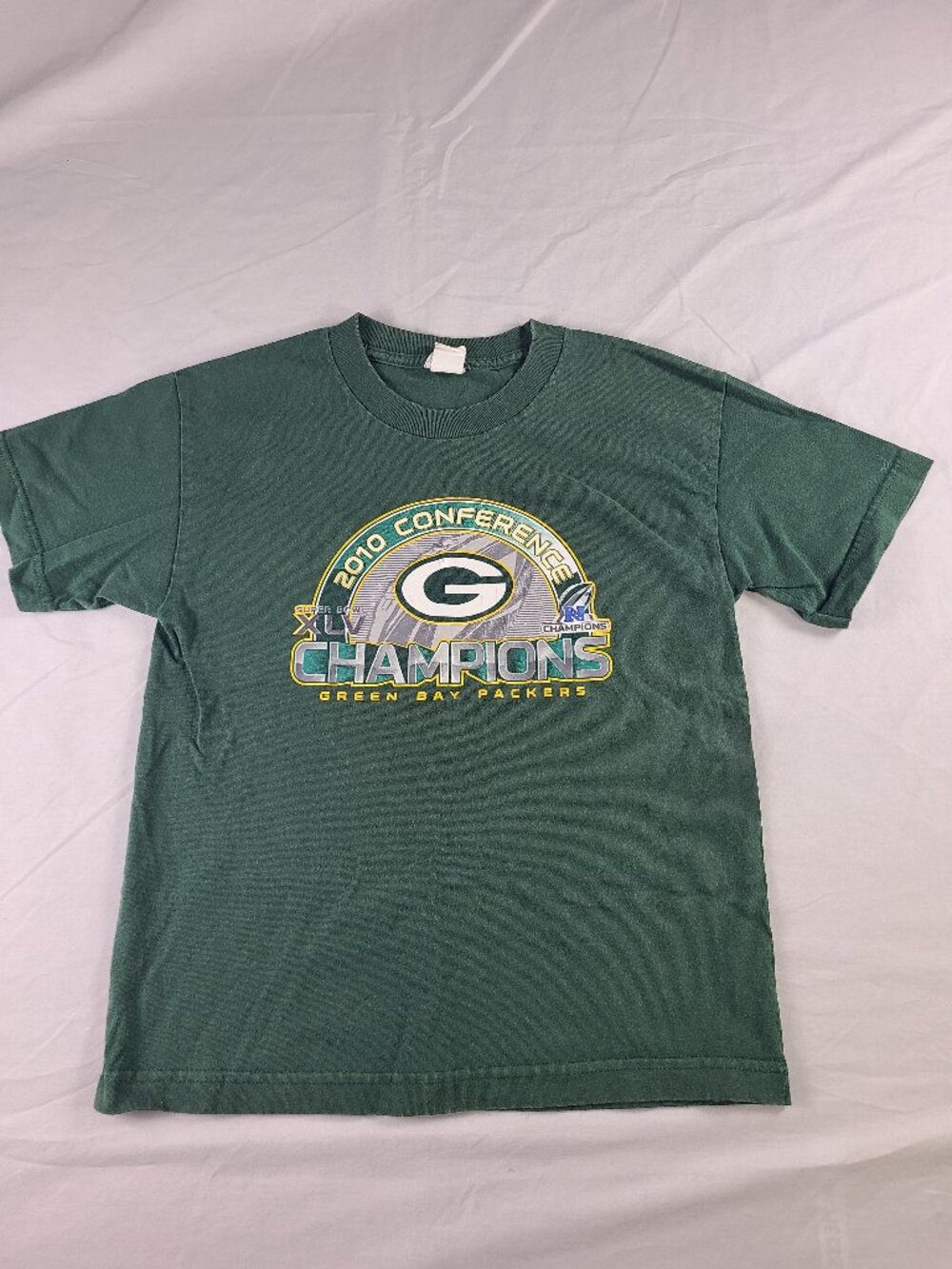 Reebok 2010 Green Bay Packers Conference Champions Tee Shirt Boys M Green